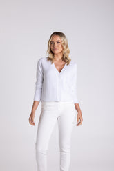 Two T's Boucle Knitted Cardigan - White